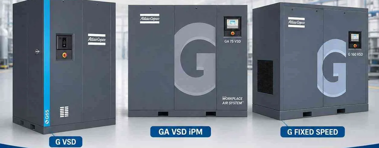 Nên mua máy nén khí Atlas Copco GA hay G? So sánh chi tiết